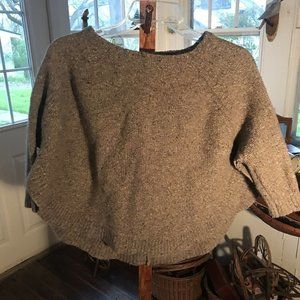 April Moron Sweater Poncho Gray Merino Wool Alpaca